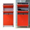 Buy cheap KD Packaging 23KG Red Wooden 4 drawers Mirrored Shoe Cabinet from wholesalers