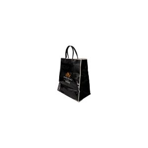 Buy cheap OEM / ODM Small Black Plastic Bags With Handles LDPE Printing from wholesalers