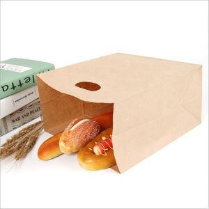 Buy cheap Recyclable Kraft Paper Bags With Handles Offset Printing Simple Design from wholesalers