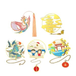 Buy cheap Custom Enamel Tassels Metal Bookmarks Letterpress Printing from wholesalers