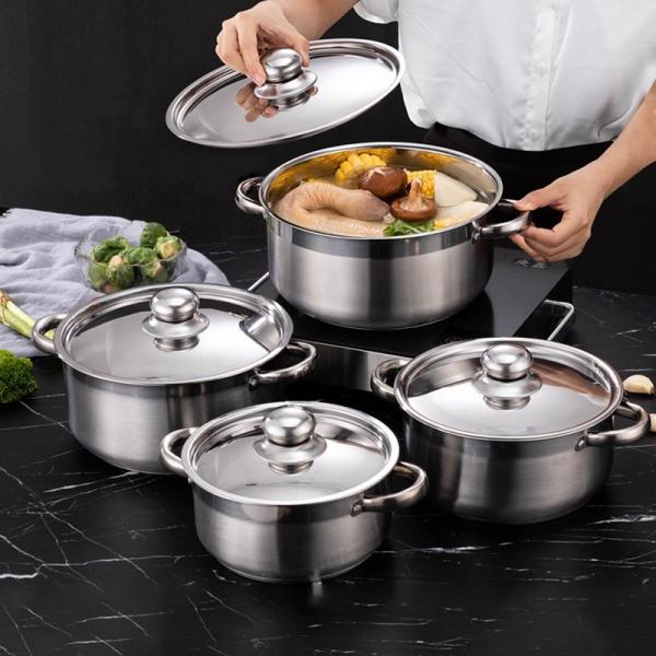 Hot Selling Kitchen Cooking Pot Set Stainless Steel Soup & Stock Pots Cookware