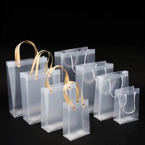 Buy cheap Transparent PP Plastic Gift Bag with Hot Pressing and Machine Sewing Workmanship from wholesalers