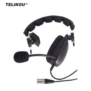 TELIKOU HD-101 XLR 5 Pin Male Single-ear Full-Duplex Wired Intercom Headset