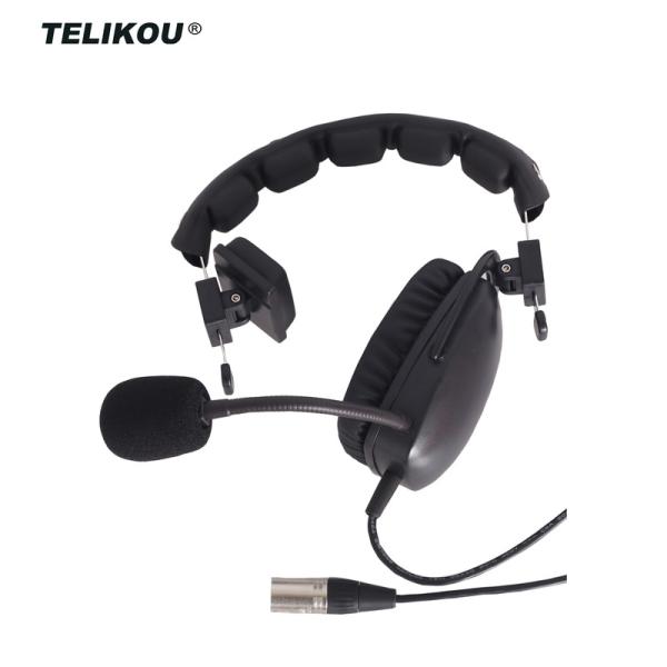 TELIKOU HD-101 XLR 5 Pin Male Single-ear Full-Duplex Wired Intercom Headset