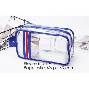 Buy cheap Modern Fashion Travel Portable Transparent PVC Customized Logo Cosmetic Pouch,PVC Cosmetic Pouch With red Zipper from wholesalers