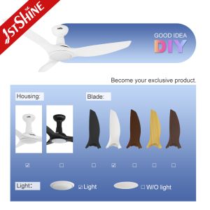 Buy cheap Modern Flush-Mount Ceiling Fan With LED Light For Indoor Smart APP Control from wholesalers