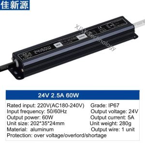 Buy cheap 24V 2.5 A 60W Neon Sign Power Supply IP67 Waterproof Washing Wall Light Box from wholesalers