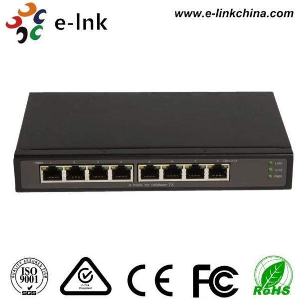 Quality Managed 8 Port Power Over Ethernet Switch 1 port 10/100Base-TX PoE Input to 7-port 10/100Base-TX PoE Output for sale