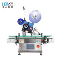 Buy cheap PLC Automatic Label Sticking Machine For Plastic Pouch Bag Book Flat Surface Bottle product
