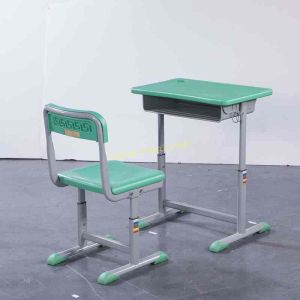 Height Hollow Polythylene Adjustable Student Desk And Chair Set Size 600*400mm
