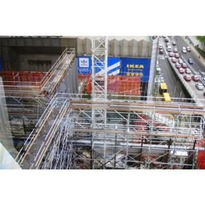 Buy cheap Leader Aluminum Modular Scaffold Tower 2-40m Height Ringlock Stair Scaffold Tower With Ladder from wholesalers