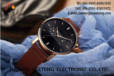 Buy cheap wholesale Pu watch Round dial alloy case quartz watch delicate fashion watch concise style dark brown pu strap from wholesalers