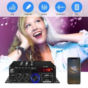 Buy cheap AK-380 USB SD Audio Power Amplifier 400W 2.0 CH HiFi Stereo AMP Speaker Bluetooth 5.0 Amp Receiver with Remote Control for Home from wholesalers