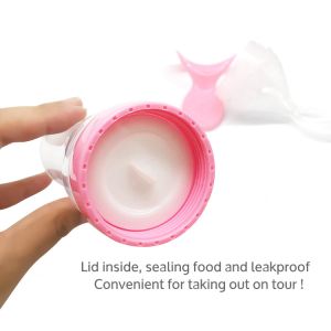 Toxin Free Feeding Bottle With Spoon , Silicone Squeeze Feeder With Dust Cover
