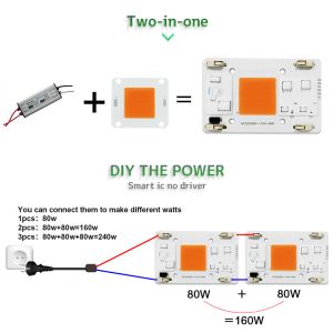 AC110V AC COB LED 80W Full Spectrum Without Soldering Terminal
