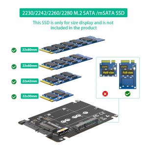 2 In 1 Combine M.2 NGFF Key B & MSATA SSD To 2.5 SATA3 Adapter With Plastic