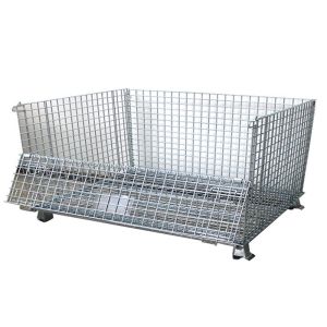 Buy cheap 2 swivel Folding Wire Container , SGS Pallet Mesh Container from wholesalers