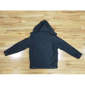 Buy cheap Navy Blue Quilt Mens Hooded Puffer Jacket With Fur Collar product