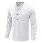 Buy cheap Small Quantity Clothing Manufacturer Men'S Linen Cotton Casual Shirts Long Sleeve Button With Pocket from wholesalers