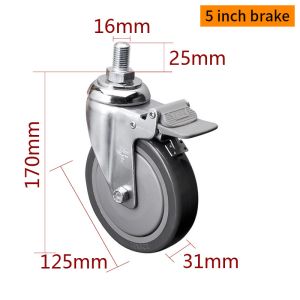 Buy cheap Zinc Coating 5 Inch Industrial Caster Wheels 130kg Load Threaded TPU Caster from wholesalers