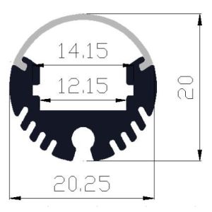 Suspended Led Strip Light Extrusion Aluminium Anodized With Polycarbonate Covers