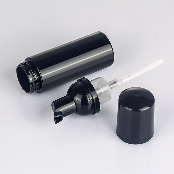 Clear Black 2 Oz Foam Pump Bottles 130mm Height 35.5mm Diameter