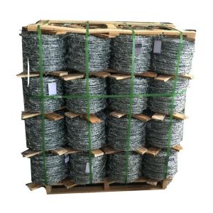 Buy cheap 7.5-15cm Distance Barbed Wire Fence With Handle / Wooden Spool Anti corrosion from wholesalers