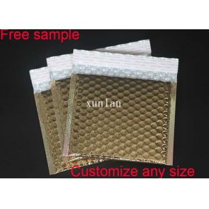 Gold Gloss Surface Metallic Bubble Mailers 6*10 Padded 2 Sealing Sides Anti