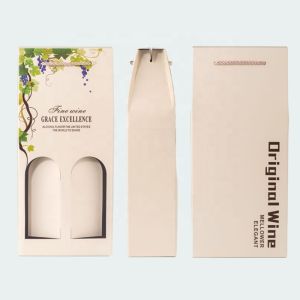 Recyclable UV Printing Wine Paper Box With PP Handle