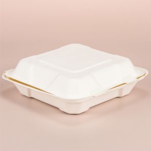 8Inch Clamshell Food Containers Compostable Bagasse Food Box