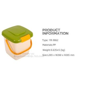 Food Container With Fresh-Tite Seal, Pet Food Bucket, Double Layer With Wheels