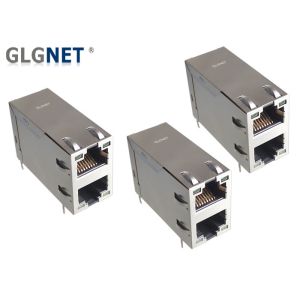 Buy cheap 4 Channels PHY Rj45 Multi Port Jack , Lightweight 5G Networking Connector With LED from wholesalers