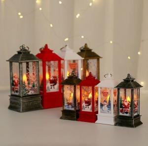 China Christmas Flame Wind Lamp Santa Claus Decoration Lantern on sale