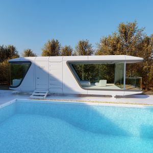 Prefabricated Galvanized Steel Frame Mobile Capsule House Space Capsule