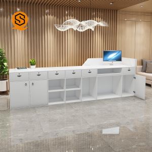 Buy cheap OEM Logo Modern Hotel Reception Desks Solid Surface Material Waterproof from wholesalers