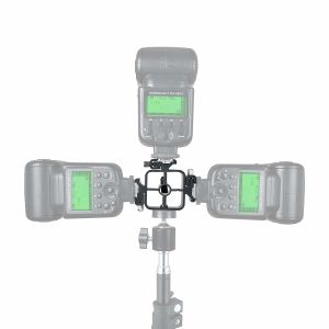 Buy cheap Triple Hot Shoe Mount Camera AdjustableFlash Bracket for Speedlight Led Lights LED Monitors Microphones Studio Flash from wholesalers