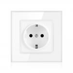 Buy cheap Power Socket,16A EU Standard Electrical Outlet 86mm * 86mm white Crystal Glass Panel wall socket from wholesalers