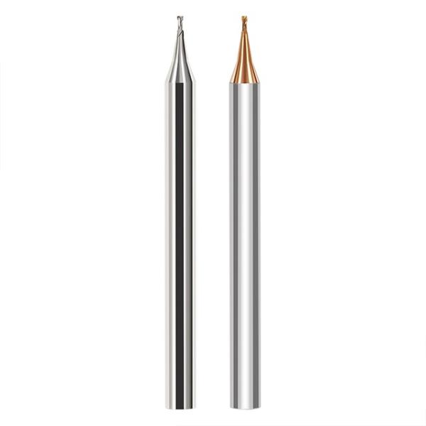 Quality 2-flute Tungsten Carbide End Mill with Micro Diameter and 60° Flat Cutting Edge for Steel and Aluminum for sale