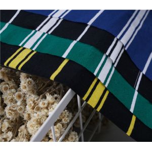Durable Plain Cotton Sweat Absorbent Striped Material Fabric For T - Shirt Tear
