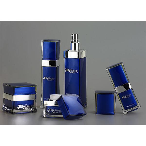 Buy cheap Luxury Dark Blue Cosmetic Bottles And Jars Wholesale With Plastic from wholesalers