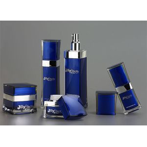 Buy cheap Luxury Dark Blue Cosmetic Bottles And Jars Wholesale With Plastic from wholesalers