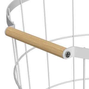 Buy cheap Round Iron Metal Laundry Cart With Wheels And Bamboo Handle Big Capacity from wholesalers