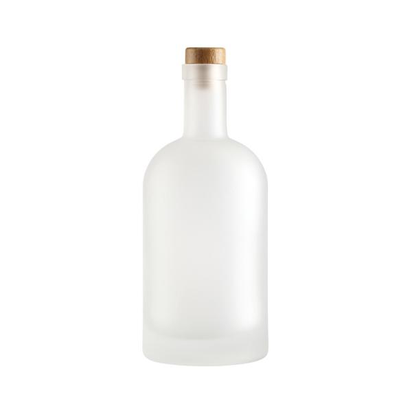 Quality Custom 500ml 700ml 750ml Empty Frosted Vodka Glass Bottle with Super Flint Glass Base for sale