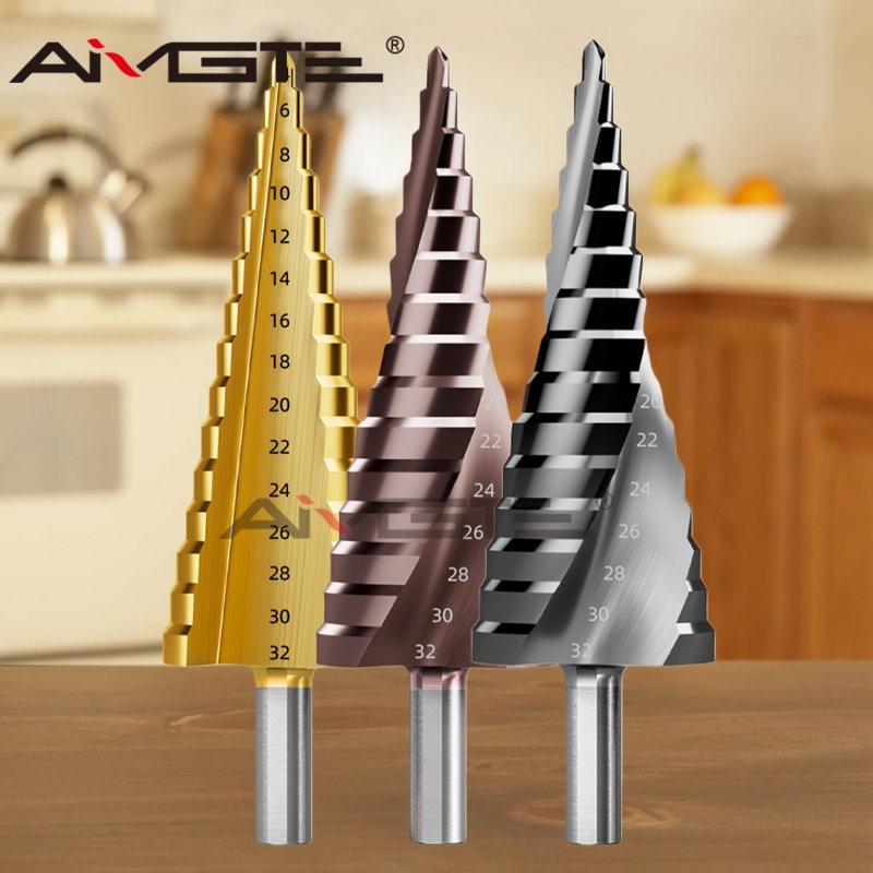 Buy cheap Spiral Straight Groove Step Drill Bit with Titanium HSS and 1-20mm Diameter for Wood and Metal CNC Process product