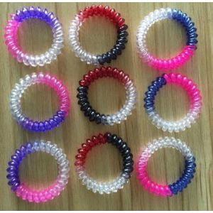 Buy cheap Gradient transparent color wrist lanyard coil key chain spring string coil key ring holder from wholesalers