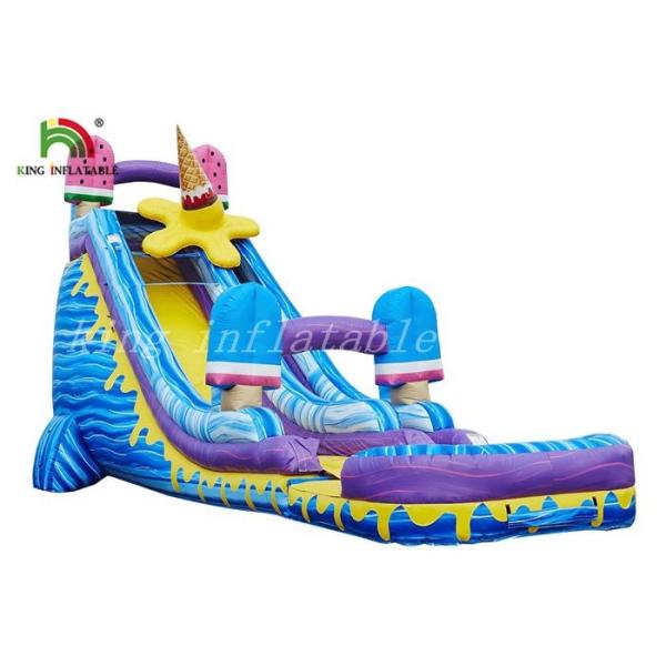 Buy cheap Colorful Ice Cream Inflatable Water Slide Single Lane Fire Retardant from wholesalers