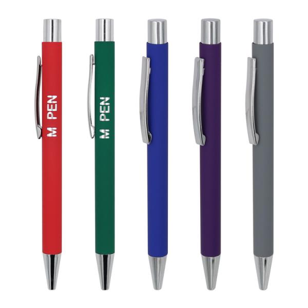 Quality Classy Soft Coating Metal Ball Pen 1.0mm Tip Clip Ballpoint Pen Customized Logo for sale