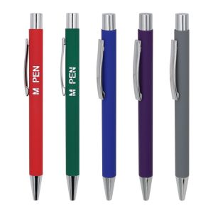 Buy cheap Classy Soft Coating Metal Ball Pen 1.0mm Tip Clip Ballpoint Pen Customized Logo from wholesalers