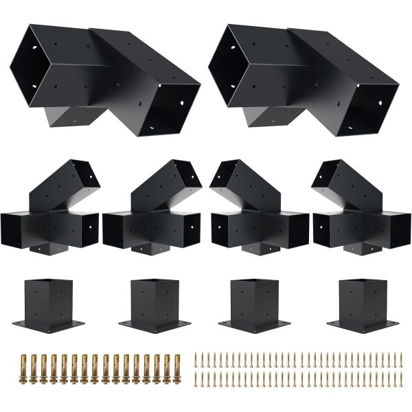 Quality Pergola Kit with Brackets 30° Slanted Roof Pergola Bracket Kit Roof Wall Mount Extension Bracket Kit  for sale