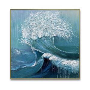 Buy cheap Home Decor Canvas Original Abstractt Heavy Textured Sea Wave Wall Hanging Decor Painting Customized Size Accepted NO Original from wholesalers